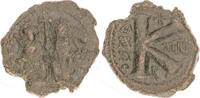 Antike / Byzanz Justinus II Halbfollis Byzanz Justinus II. 565-578 n.Chr Konstantinopel Bronze Halbfollis -