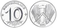 10 Pfennig 1953 E Deutschland / DDR J.1507 fast Stempelglanz