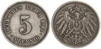 Deutsches Kaiserreich 5 Pfennig mit schräger 4 in der Jahreszahl -