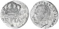 Spanien 25 Pesetas Fehlprägung: geprägt auf 50 Centesimos ALUMINIUM !! -