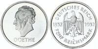 3 Reichsmark 1932 A Deutschland / Weimar J.350 Goethe 1932 A offizielle Nachprägung PP in Kapsel