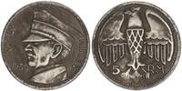 5 RM 1935 3.Reich Versilberte Medaille  Adolf Hitler  spätere Prägung ss-vz