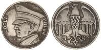 5 RM 1935 3.Reich Versilberte Medaille  Adolf Hitler spätere Prägung ss-vz