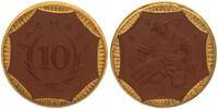 10 Mark 1921 Deutschland / Nebengebiete / Sachsen Notgeld Meissner Porzellan am Rand vergoldet. Prfr.