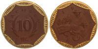 10 Mark 1921 Deutschland / Nebengebiete / Sachsen Notgeld Meissner Porzellan am Rand vergoldet. Prfr.