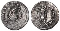 Antike / Römische Republik Denar Mn. Cordius Rufus. mit altem Sammlerzettel (9 Goldmark) -