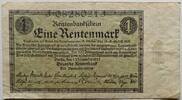 1 Rentenmark 1.11.1923 Deutsches Reich Ktz 8-stellig, Serie J stark gebraucht-gebraucht