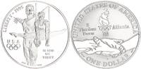 USA 1 Dollar Gymnastik, Silber, im Original-Etui -