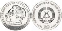 Deutschland / DDR 20 Mark Silber Karl Liebknecht und Rosa Luxemburg -