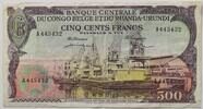 500 Francs 1957 Belgisch Kongo selten! minimal beschnitten, min. fleckig, stark gebraucht-gebraucht