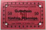 Lechfeld, Bayern 50 Pfennig Kriegsgefangenenlager, Tauenglanzpapier quadrilliert, Lagergeld -
