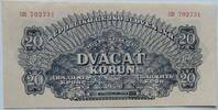20 Korun/Kronen 1944 Tschechoslowakei Specimen leicht gebraucht