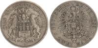 Kaiserreich - Hamburg 2 Mark Silber kleiner Adler, seltenes Jahr -