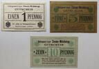 Zossen-Weinberge, Brandenburg 1, 5, 10 Pfennig Gefangenen-Lager, Notgeld, Lagergeld -