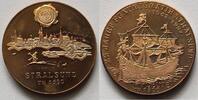 Helmut König Kupfermedaille 25 Jahre FG Numismatik Stralsund, Schiff Fleute, Stadtansicht -