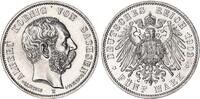 Kaiserreich - Sachsen 5 Mark Silber König Albert - auf seinen Tod -
