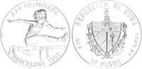 Kuba 10 Pesos Silber XXV. Olympische Sommerspiele, Barcelona 1992 - Hürdenlauf -
