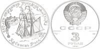 Rußland 3 Rubel Silber 1 Unze 1991 250. Jahrestag - Entdeckung der Russischen Amerika, Fort Ross Proof