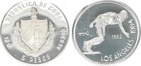 Kuba 5 Pesos Silber XXIII. Olympische Sommerspiele, Los Angeles 1984-Lauf Auflage 5000!!! -