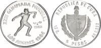 Kuba 5 Pesos Silber XXIII. Olympische Sommerspiele, Los Angeles 1984-Diskuswurf Auflage 5.000!!! -