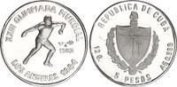 Kuba 5 Pesos Silber XXIII. Olympische Sommerspiele, Los Angeles 1984-Diskuswurf Auflage 5.000!!! -