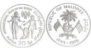 Malediven 20 Rufiyaa Silber Internationales Jahr des Kindes -
