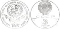 Rußland 3 Rubel 1oz Silber 1990 Weltkindergipfel Proof