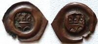 Solms einseitiger Hohlpfennig o.J. Riss, Randausbruch, VF