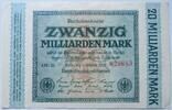Deutsches Reich 20 Milliarden Mark Wasserzeichen Ringe -