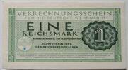 Drittes Reich, Third Reich 1 Reichsmark Verrechnungsschein für die Deutsche Wehrmacht -