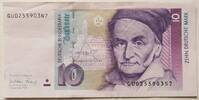 Deutschland - BRD 10 DM - 10 Deutsche Mark Banknote Carl Friedrich Gauß, Deutsche Bundesbank, Serie GU/N -