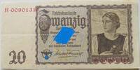 Drittes Reich, Third Reich 20 Reichsmark Alpenmädel mit Edelweiß, mit Hakenkreuz im Unterdruck, Serie H -