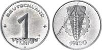 Deutschland / DDR 1 Pfennig Alu Materialstreifen auf Ährenseite -