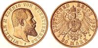 Württemberg 20 Mark Gold Wilhelm II. J.296 -