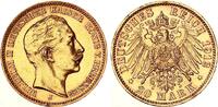 Preußen 20 Mark Gold Wilhelm II. seltenes Jahr/Mzz. -