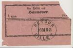Deutschland / Königreich Hannover Fahrschein Peine-Hannover Königreich Hannover Fahrschein Peine-Hannover 29 Groschen, 1.Klasse Retour