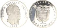 Panama 20 Balboas Silber 925, 131,69g Panama 1974, 20 Balboas, Simon Bolivar, Silber 925, 131,69g PP, Originalschatull