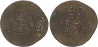 Frankreich 1 Liard de France, Fehlprägung Frankreich 1 Liard de France, ca 1690 D, Ludwig 14., Doppelprägung