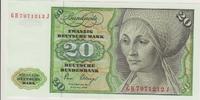 Deutschland 20 DM Banknote 1980 20 DM Banknote 1980 ohne Deutsche Bundesbank 1961 auf der RS