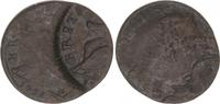 Irland, Dublin Cu Halfpenny Fehlprägung Großbritannien Cu Halfpenny 1775, Georg III. dezentriert berprägt