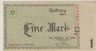 Deutschland / Polen / Getto Litzmannstadt 1 Mark Geldschein Getto Litzmannstadt Geldschein 1 Mark 1940 kassenfrisch (1) Kontrollziffer mit A
