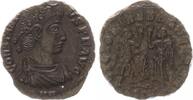 Antike/Römische Kaiserzeit Follis Bronze AE3 Constantius II RS 2 Victorien halten Kränze -
