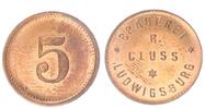 Notgeld Ludwigsburg 5 Pfennig Notgeld Ludwigsburg Brauerei R. Cluss (3) -