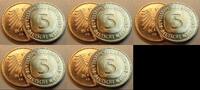 Deutschland / Bundesrepublik 5 Mark 5 DM Kursmünze 1995ADFGJ 5 Stück komplett TOP-Erhaltung prägefrisch-stempelglanz -