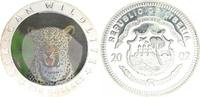 Liberia 10 Dollars Farbmünze Liberia 10 Dollars versilbert, Afrikan Wildlife, Leopard -