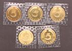Deutschland 5 Pfennig 5 Pfennig 2001 A,D,F,G,J 5 Münzen komplett Stempelglanz, in Folie -