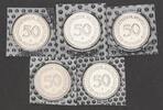 Deutschland 50 Pfennig 50 Pfennig 1992 A,D,F,G,J 5 Münzen komplett Stempelglanz, in Folie -