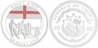 Liberia 10 Dollars Farbmünze Liberia 10 Dollars versilbert, Fußball WM 2006 England -