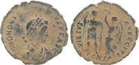 Antike / Römische Kaiserzeit Bronze AE3 Honorius Bronzemünze AE4 Honorius n.l. stehend wird von Victoria bekränzt -