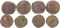 Antike / Römische Kaiserzeit Lot 4 Sesterzen Faustina Filia, Antoninus Pius, Crispina- Salus, Commodus -